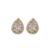 Brinco Feminino Gota De Cristal Cravejado Com Zircônias Banhado A Ouro