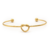 Bracelete Com Nó Em Formato De Coração E Esferas Nas Pontas Em Aço Inox Dourado