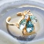 Anel regulável Melissa aquamarine banhado a ouro - comprar online