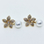 Brinco Pequeno Ana Flor Cristal Banhado a Ouro Com Pérola - comprar online