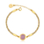 Pulseira Lara entremeio abaloado resina nude banhado à ouro - comprar online