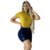 Blusinha Manga Curta Feminina Amarelo Mostarda - A&L Moda Reis