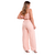 Calça Pantalona + Cropped Conjunto Feminino Rosa - A&L Moda Reis