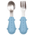 Kit Talheres Buba em Silicone e Aço Inox Dino - Azul - comprar online