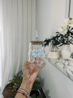 Vaso bombé con moño