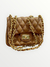 Bolsa matelassê menor com bolso costas metais ouro - Le Sac Parfait