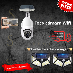 Foco Cámara de Seguridad WIFI + 2 Reflector solar de regalo - comprar online