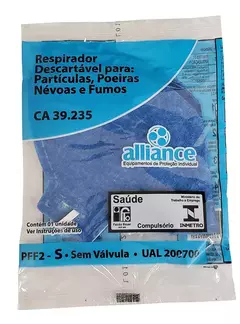 RESPIRADOR DESCARTAVEL PFF2 SEM VALVULA - ALLIANCE - LV Distribuidora