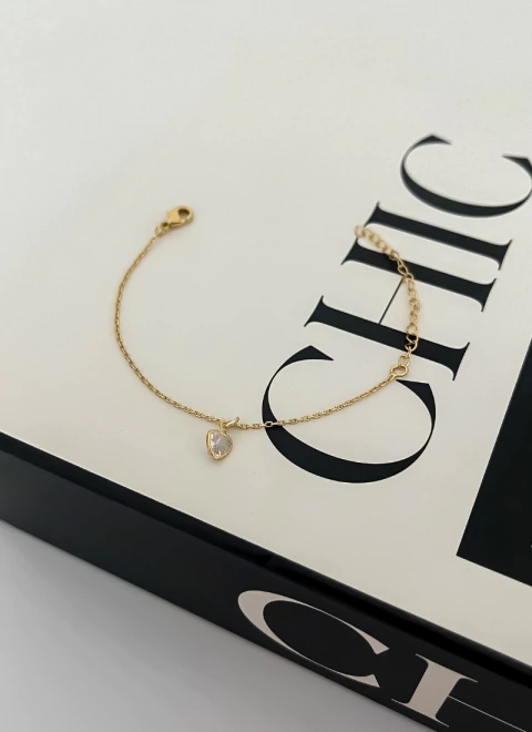 3675 - Pulseira Coração Dourada - comprar online