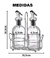 GALHETEIRO DE VIDRO C/SUPORTE INOX 3PÇS GLHT-019 ETILUX