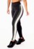 Calça Legging Fitness Academia Cintura Alta Preta com Verde Militar e Vivo Branco | REF: SV48