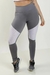 Calça Legging Cintura Alta Assimétrica com Branco Detalhe em Tulê Cinza | REF: FDR10 - comprar online