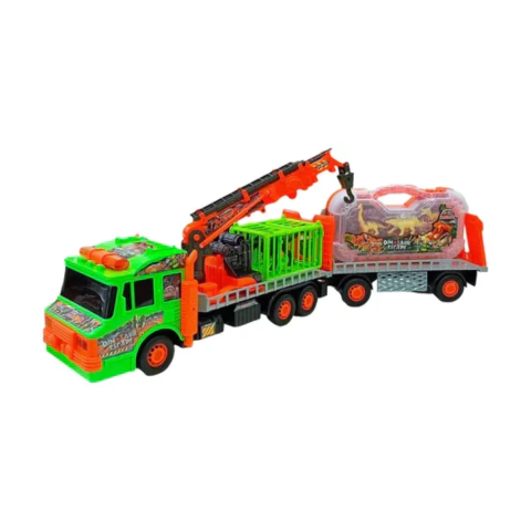 Caminhão Infantil Dinossauro com Guindaste e Reboque – Brinquedo Interativo