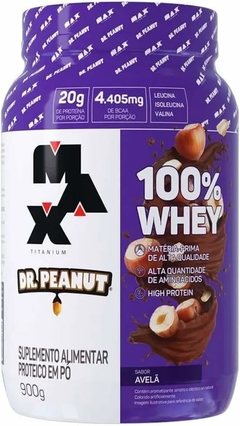 WHEY 100% MAX TITANIUM POTE 900G SABOR AVELÃ
