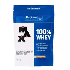Whey Protein concentrado 100% Max Titanium sabor Cookies refil 900g - Alfa Suplementos
