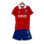 Kit Infantil Universidad Católica II Under Armour 23/24 - Vermelho com detalhes em azul e branco