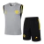 Kit Treino adulto - Camisa e Shorts - Flamengo Adidas 24/25 - Cinza e preto com detalhes em amarelo