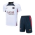 Kit Treino adulto - Camisa e Shorts - Paris Saint-Germain Nike 23/24 - Branco e azul com detalhes em vermelho