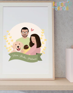 Quadro Família Impresso + Moldura (A4) - loja online