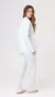 Pijama camisero poplin celeste - comprar online