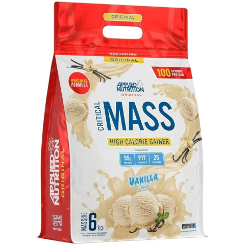 CRITICAL MASS High Calorie Gainer 12 libras 6KG – Ganador de peso y masa muscular- Sabor vainilla flavour