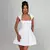 NIDANSSI-Vestido Bodycon com gola quadrada feminino A-LINE, Robes para festa, elegante vestido sexy, mini vestido de verão, branco, 2022 - Liveluxeshop