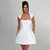 NIDANSSI-Vestido Bodycon com gola quadrada feminino A-LINE, Robes para festa, elegante vestido sexy, mini vestido de verão, branco, 2022 - loja online