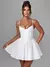 Imagem do NIDANSSI-Vestido Bodycon com gola quadrada feminino A-LINE, Robes para festa, elegante vestido sexy, mini vestido de verão, branco, 2022