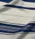 Talit Gadol Tela Acrílica Blanco con Azul y Plateado en internet