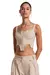 CROPPED POLIESTER ALÇA COM ZIPER FRONTAL - comprar online