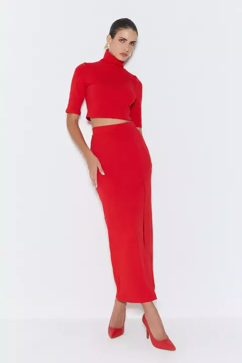 SAIA MALHA MIDI COM FENDA FRONTAL - comprar online
