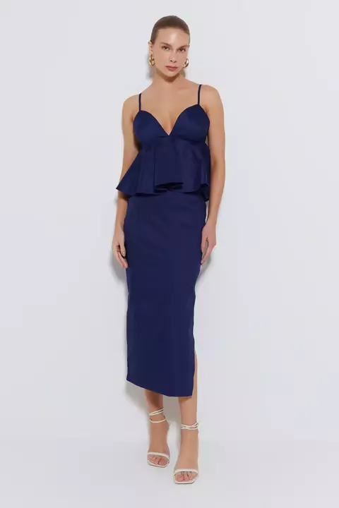 SAIA VISCOSE MIDI FENDA LATERAL - comprar online