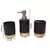 Set baño 4 piezas Negro y Dorado - comprar online