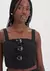 Blusa Corset Curta com Fivelas