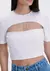 T-shirt Baby Look com Ombreiras Strass
