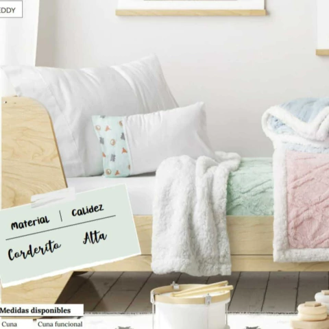 Frazada doble para bebe con reverso de corderito (Cuna)