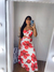 Vestido vermelho estampado