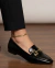 Mocassim ELIZE Preto em Verniz com Fivela Dourada na internet
