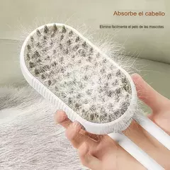 BEEPAWCEPILLO CON VAPOR MASAJEADOR SUAVE PERRO GATO 3 EN 1 C/MANGO