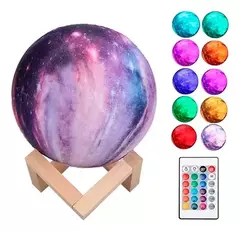 LÁMPARA VELADOR GALAXIA 3D LED 16 COLORES - comprar online