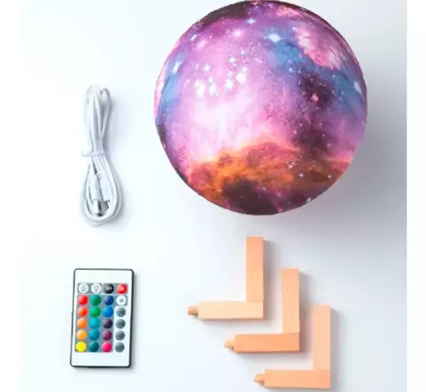 LÁMPARA VELADOR GALAXIA 3D LED 16 COLORES