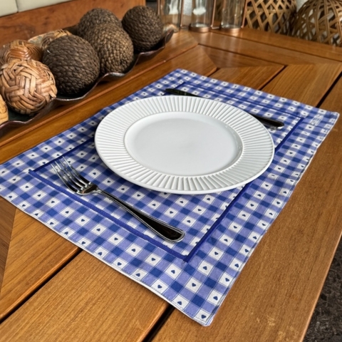 LUGAR AMERICANO XADREZ AZUL CORAÇÃO - comprar online