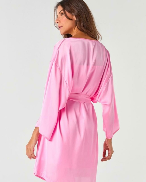 Robe em Cetim Manga 3/4 _ Rosê