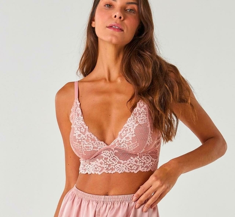Top de Renda Rosê - comprar online