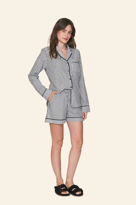 Pijama Aberto Short Manga Longa_ Rest Time - comprar online