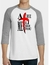 Imagem do kit C/ 10 Camisa masculina raglan 3/4 cinza/branco