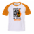 Imagem do kit 20 camisetas raglan branca com laranja FRETE GRATÍS