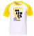 kit 20 camisetas raglan branca com amarela FRETE GRATÍS na internet