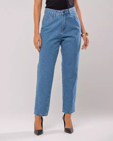 Calça Jeans Mom Cintura Alta Algodão - comprar online