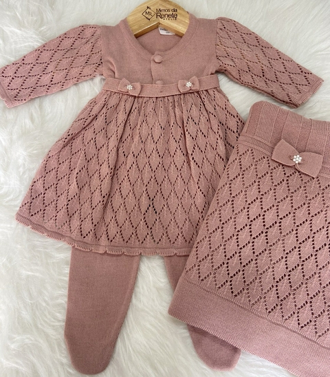 Saída Maternidade com Manta Michele - Rosê